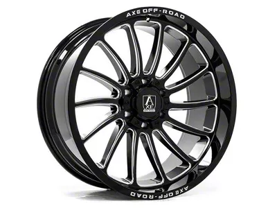 Axe Wheels Chronus Gloss Black Milled 6-Lug Wheel; 22x12; -44mm Offset (25-26 4Runner)
