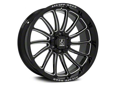 Axe Wheels Chronus Gloss Black Milled 6-Lug Wheel; 24x12; -44mm Offset (25-26 4Runner)