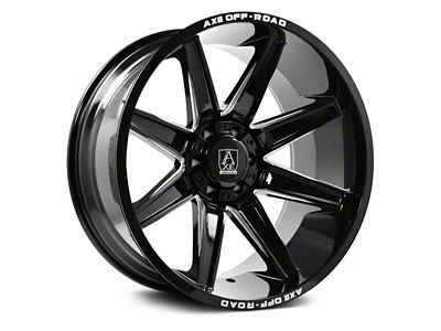 Axe Wheels Artemis Gloss Black Milled Wheel; 22x12; -44mm Offset (18-25 Jeep Wrangler JL)