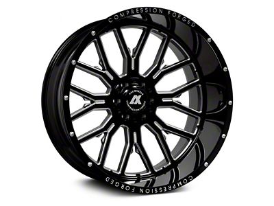 Axe Wheels AX6.0 Gloss Black Milled Wheel; 22x12; -44mm Offset (07-18 Jeep Wrangler JK)