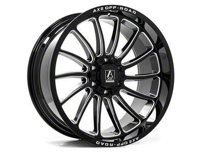 Axe Wheels Chronus Gloss Black Milled 6-Lug Wheel; 22x12; -44mm Offset (16-24 Titan XD)