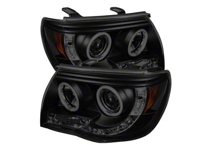 CCFL Halo Projector Headlights; Black Housing; Smoked Lens (05-11 Tacoma)