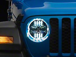 Raxiom Axial Series 9-Inch Angel Eye LED Headlights; Black Housing; Clear Lens (20-25 Jeep Gladiator JT)