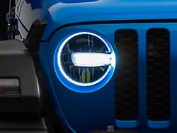 Raxiom Axial Series 9-Inch LED Headlights; Black Housing; Clear Lens (20-25 Jeep Gladiator JT w/ Factory Halogen Headlights)