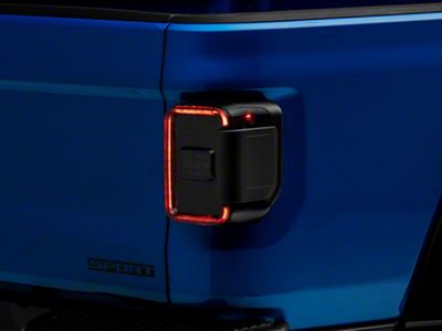 Raxiom Axial Series LED Tail Lights; Black Housing; Smoked Lens (20-25 Jeep Gladiator JT w/ Factory Halogen Tail Lights & w/o Blind Spot Detection))