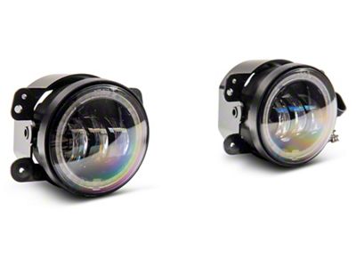 Raxiom Axial Series 4-Inch LED Devil Eyes Fog Lights with Halo (07-18 Jeep Wrangler JK)