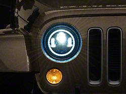 Raxiom Axial Series 7-Inch LED Headlights with RGB Halo; Black Housing; Clear Lens (97-18 Jeep Wrangler TJ & JK)