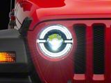 Raxiom Axial Series 9-Inch LED Angel Eye Headlights; Black Housing; Clear Lens (18-25 Jeep Wrangler JL)