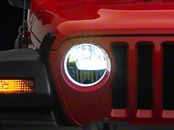 Raxiom Axial Series 9-Inch LED Headlights; Black Housing; Clear Lens (18-25 Jeep Wrangler JL w/ Factory Halogen Headlights)