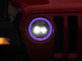 Raxiom Axial Series 9-Inch LED Headlights with RGB Halo; Black Housing; Clear Lens (18-25 Jeep Wrangler JL)
