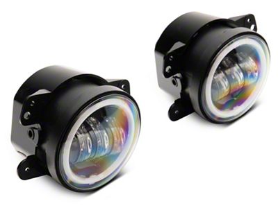 Raxiom Axial Series Halo LED Fog Lights; Amber (07-18 Jeep Wrangler JK)