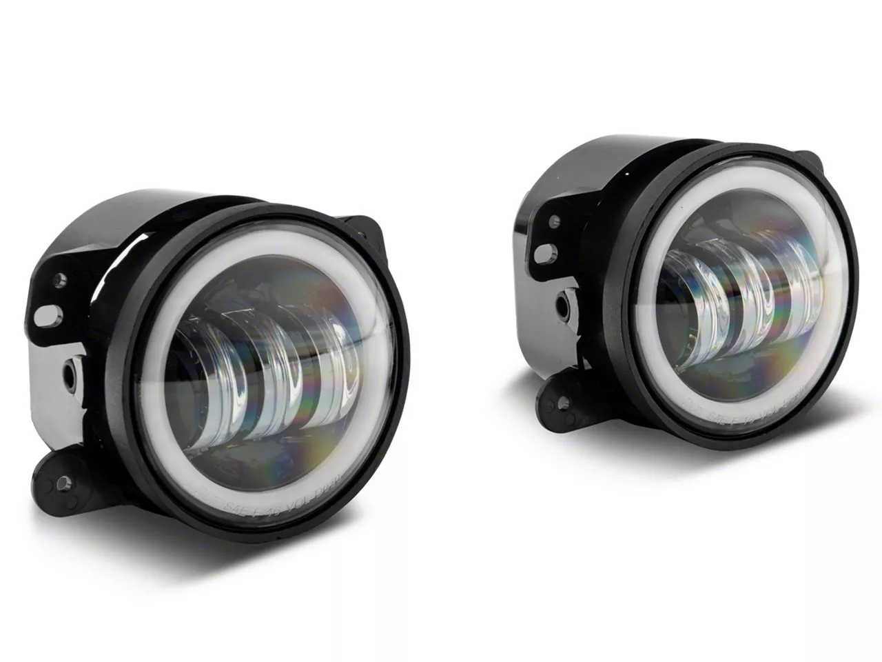 Raxiom Jeep Wrangler Axial Series Halo LED Fog Lights; White