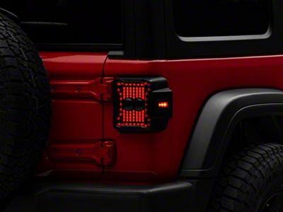 Raxiom Axial Series Linear LED Tail Lights; Black Housing; Smoked Lens (18-25 Jeep Wrangler JL w/ Factory Halogen Tail Lights & w/o Blind Spot Detection)
