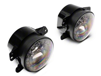 Raxiom Axial Series Nighthawk LED Fog Lights (07-18 Jeep Wrangler JK; 18-25 Jeep Wrangler JL Sahara, Rubicon w/ Plastic Bumper)