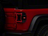Raxiom Axial Series Plateau LED Tail Lights; Black Housing; Smoked Lens (18-25 Jeep Wrangler JL w/o Blind Spot Detection)
