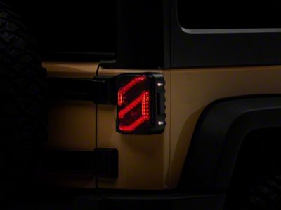 Raxiom Axial Series Trident LED Tail Lights; Black Housing; Smoked Lens (07-18 Jeep Wrangler JK)