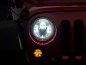 SUP-LIGHT 7 Inch Round LED Halo Headlights For Jeep Wrangler JK TJ CJ JL 97-2018