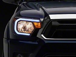 Raxiom Axial Series Headlights with Sequential LED Bar; Black Housing; Clear Lens (12-15 Tacoma)