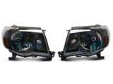 Raxiom Axial Series OE Replacement Headlights; Black Housing; Clear Lens (05-11 Tacoma)