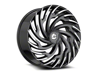 Azara AZA-536 Gloss Black and Machined 6-Lug Wheel; 22x9.5; 22mm Offset (25-26 4Runner)