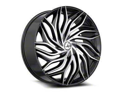 Azara AZA-537 Gloss Black and Machined 6-Lug Wheel; 22x9.5; 22mm Offset (25-26 4Runner)