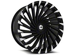 Azara AZA-501 Gloss Black and Machined Wheel; 22x8.5; 38mm Offset (84-01 Jeep Cherokee XJ)