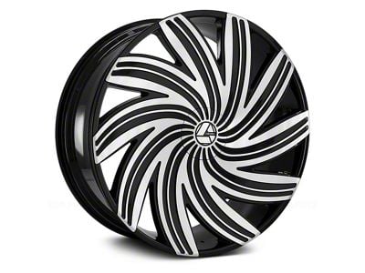 Azara AZA-502 Gloss Black and Machined Wheel; 22x8.5; 38mm Offset (14-23 Jeep Cherokee KL)