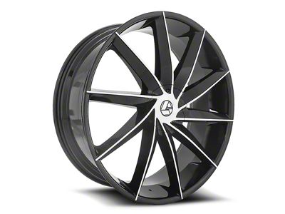 Azara AZA-506 Gloss Black and Machined Wheel; 22x8.5; 38mm Offset (14-23 Jeep Cherokee KL)