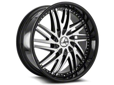 Azara AZA-509 Gloss Black and Machined Wheel; 20x8.5; 35mm Offset (14-23 Jeep Cherokee KL)