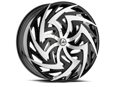 Azara AZA-520 Gloss Black and Machined Wheel; 20x8.5; 35mm Offset (84-01 Jeep Cherokee XJ)