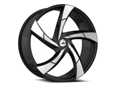 Azara AZA-524 Gloss Black and Machined Wheel; 20x8.5; 35mm Offset (14-23 Jeep Cherokee KL)