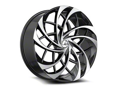 Azara AZA-540 Gloss Black and Machined Wheel; 18x8; 35mm Offset (84-01 Jeep Cherokee XJ)