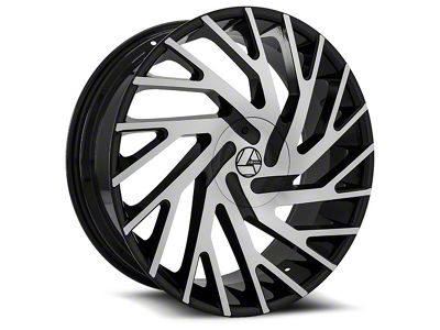 Azara AZA-505 Gloss Black and Machined Wheel; 24x9; 18mm Offset (20-25 Jeep Gladiator JT)
