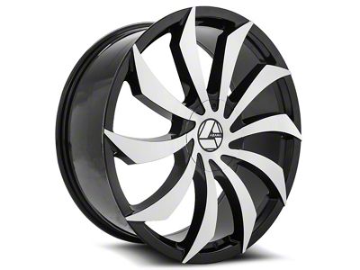 Azara AZA-507 Gloss Black and Machined Wheel; 26x9.5; 15mm Offset (20-25 Jeep Gladiator JT)