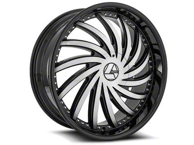 Azara AZA-508 Gloss Black and Machined Wheel; 24x9; 18mm Offset (20-25 Jeep Gladiator JT)