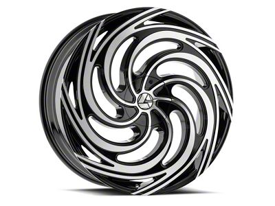 Azara AZA-519 Gloss Black and Machined Wheel; 26x9.5; 15mm Offset (20-25 Jeep Gladiator JT)