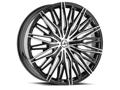 Azara AZA-522 Gloss Black and Machined Wheel; 18x8; 35mm Offset (97-06 Jeep Wrangler TJ)