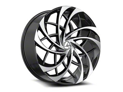 Azara AZA-540 Gloss Black and Machined Wheel; 18x8; 35mm Offset (97-06 Jeep Wrangler TJ)