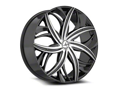 Azara AZA-541 Gloss Black and Machined Wheel; 20x8.5; 35mm Offset (87-95 Jeep Wrangler YJ)