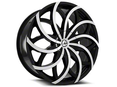 Azara AZA-504 Gloss Black and Machined 5-Lug Wheel; 22x8.5; 38mm Offset (05-15 Tacoma)