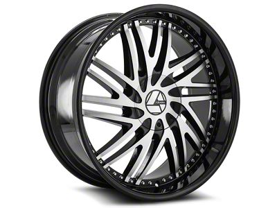 Azara AZA-509 Gloss Black and Machined 5-Lug Wheel; 22x8.5; 38mm Offset (05-15 Tacoma)
