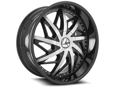 Azara AZA-510 Gloss Black and Machined 5-Lug Wheel; 22x8.5; 38mm Offset (05-15 Tacoma)