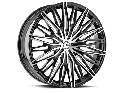 Azara AZA-522 Gloss Black and Machined 5-Lug Wheel; 22x8.5; 38mm Offset (05-15 Tacoma)