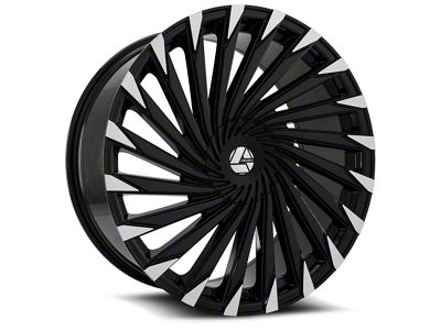 Azara AZA-501 Gloss Black and Machined 6-Lug Wheel; 22x9.5; 25mm Offset (04-15 Titan)