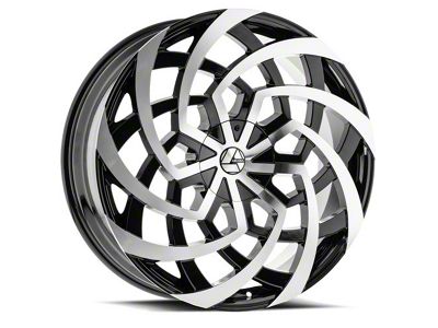Azara AZA-521 Gloss Black and Machined 6-Lug Wheel; 26x9.5; 25mm Offset (17-24 Titan)