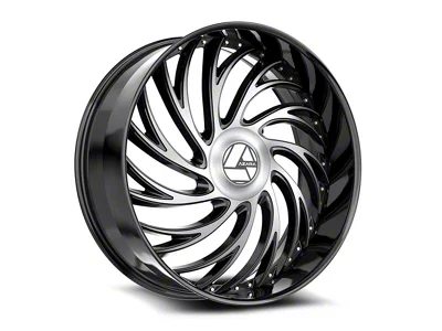 Azara AZX-101 Gloss Black and Machined 6-Lug Wheel; 30x9.5; 22mm Offset (04-15 Titan)
