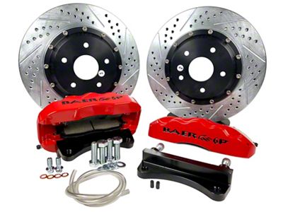 Baer Pro+ Front Big Brake Kit with 14-Inch Rotors; Red Calipers (07-18 Jeep Wrangler JK)