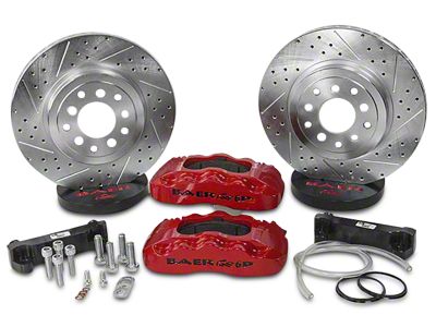 Baer Pro Front Big Brake Kit with 13.50-Inch Rotors; Red Calipers (07-18 Jeep Wrangler JK)