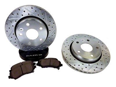 Baer Claw Drilled and Slotted Brake Rotor and Pad Kit; Front (07-18 Jeep Wrangler JK)