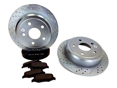 Baer Claw Drilled and Slotted Brake Rotor and Pad Kit; Rear (07-18 Jeep Wrangler JK)